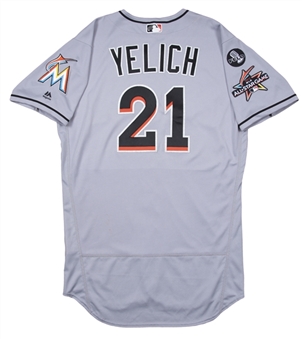 2017 Christian Yelich Game Used Miami Marlins Road Jersey (MLB Authenticated)